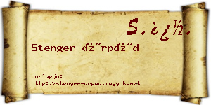 Stenger Árpád névjegykártya